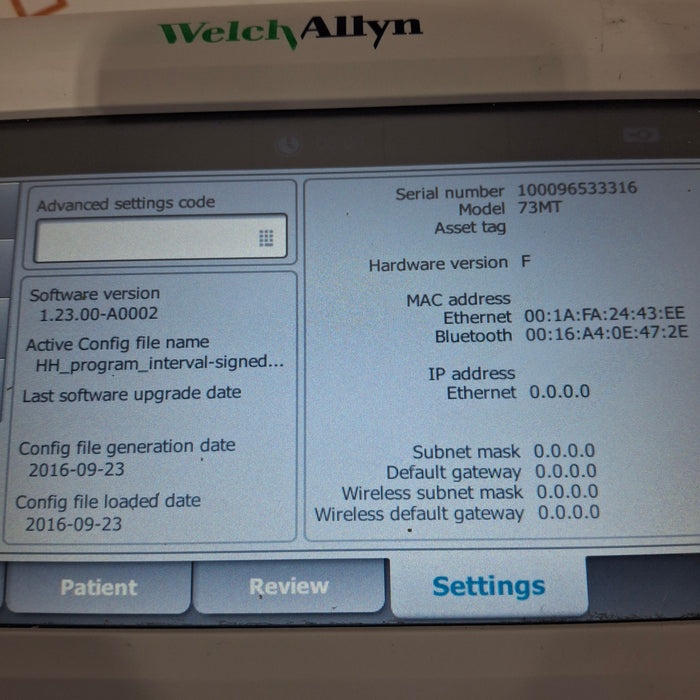 Welch Allyn Connex 73MT Spot Bluetooth - Masimo SpO2, SureTemp Monitor