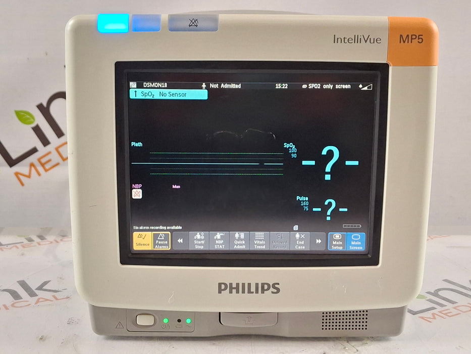 Philips Intellivue MP5 - ECG, OxiMax SpO2, NIBP Patient Monitor