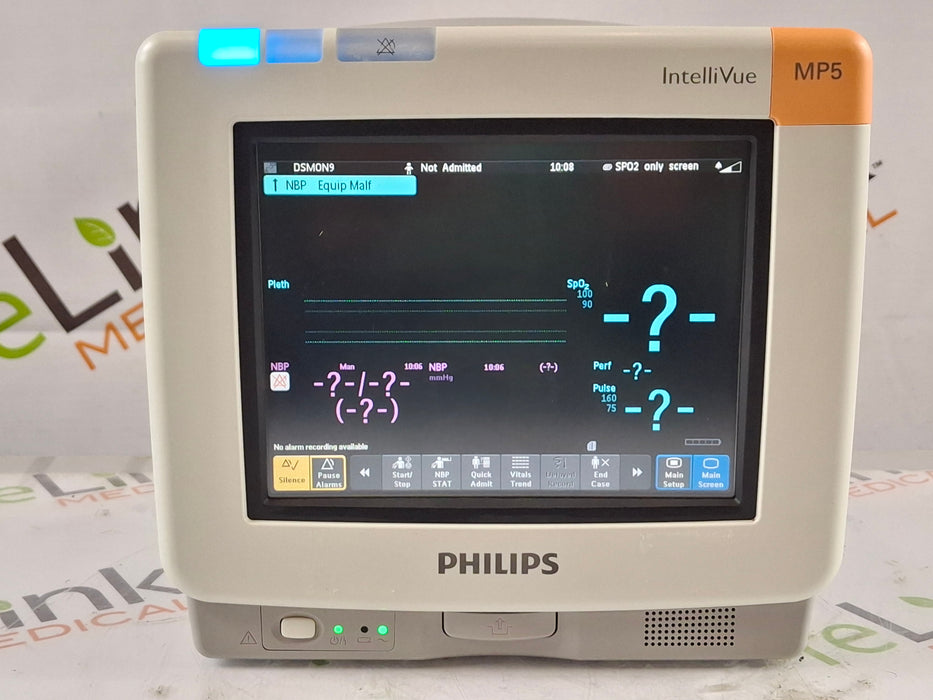 Philips Intellivue MP5 - ECG, OxiMax SpO2, NIBP Patient Monitor