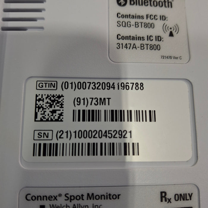 Welch Allyn Connex 73MT Spot Bluetooth - Masimo SpO2, SureTemp Monitor