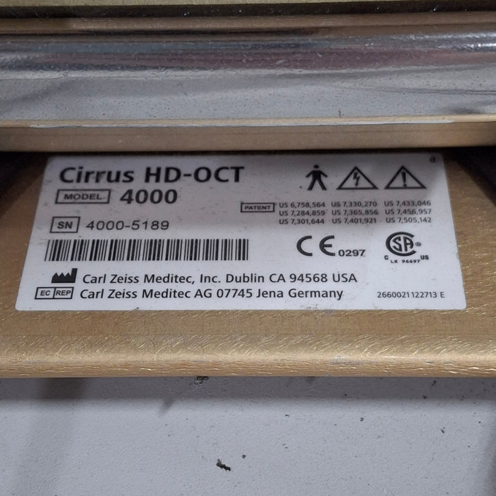 Carl Zeiss Cirrus HD-OCT 4000 Optical Coherence Technology