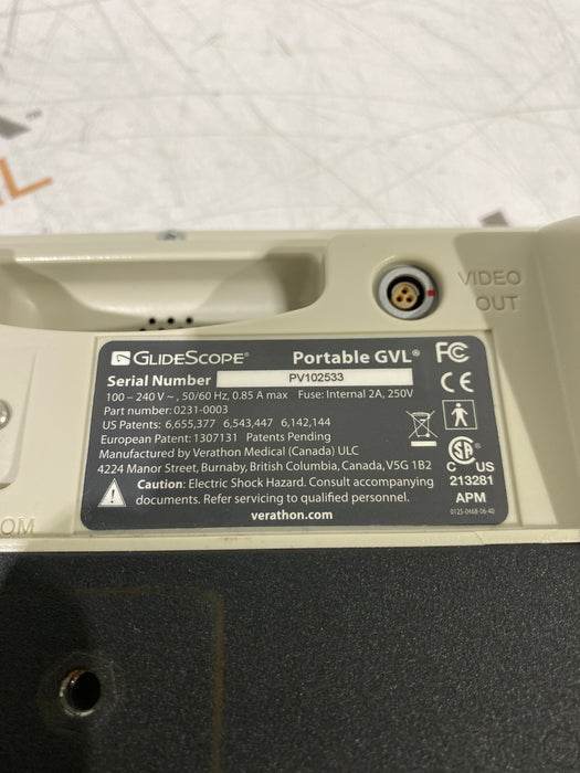 Verathon Medical, Inc Glidescope GVL Video Laryngoscope w/ Reusable Baton