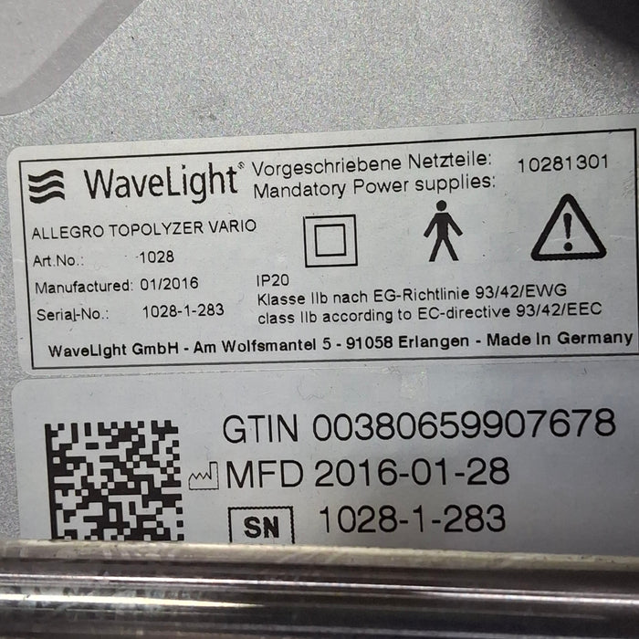 Alcon Laboratories Inc WaveLight Allegretto Vario Topolyzer