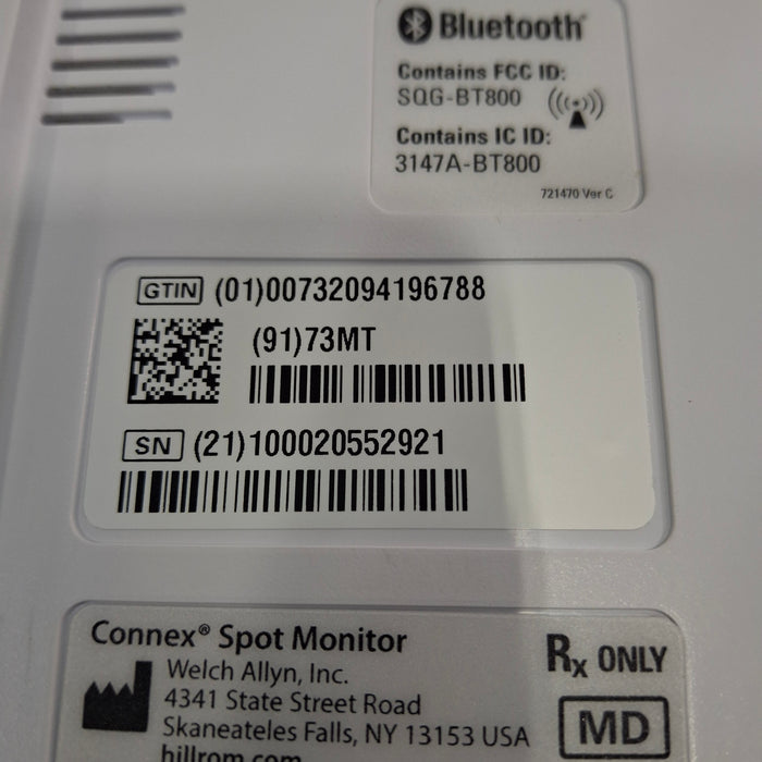 Welch Allyn Connex 73MT Spot Bluetooth - Masimo SpO2, SureTemp Monitor