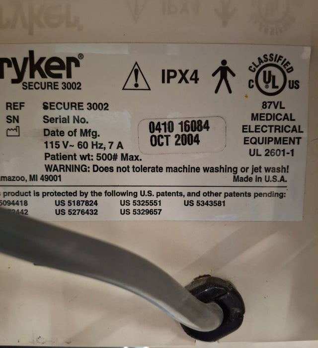 Stryker Secure II 3002 Hospital Bed