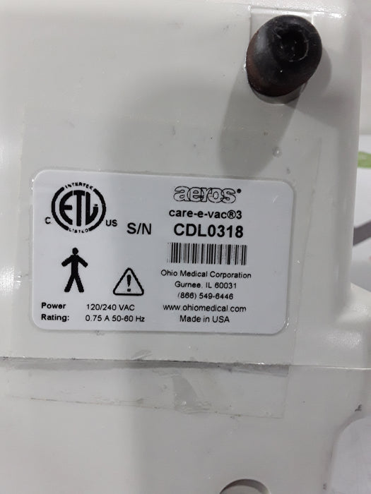 Ohio Medical Corporation Care-E-Vac 3 Portable Suction System