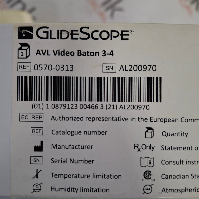 Verathon Medical, Inc AVL 3-4 Baton Glidescope Baton