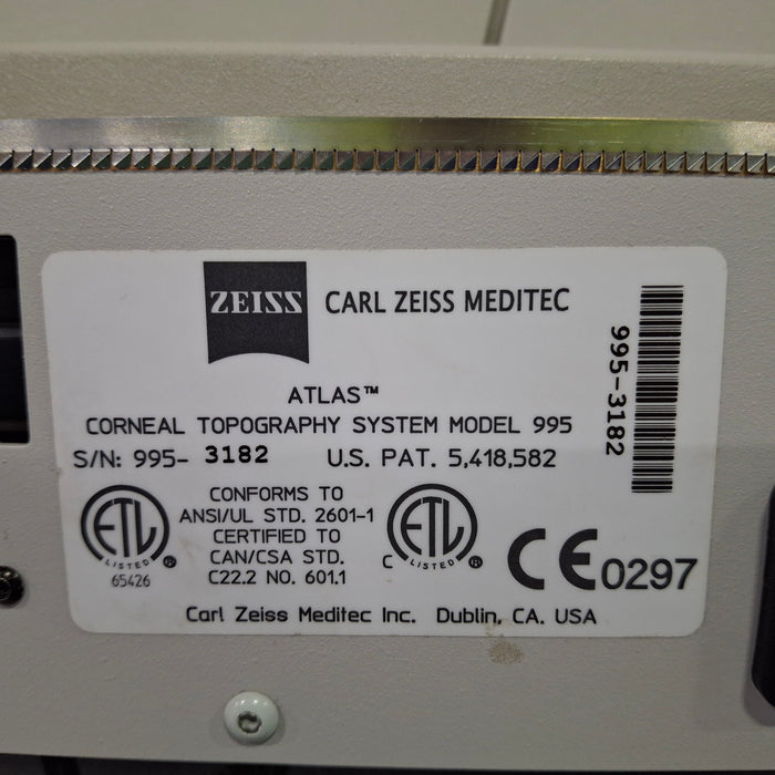 Carl Zeiss 995 Humphrey Atlas Eclipse Corneal Topography System