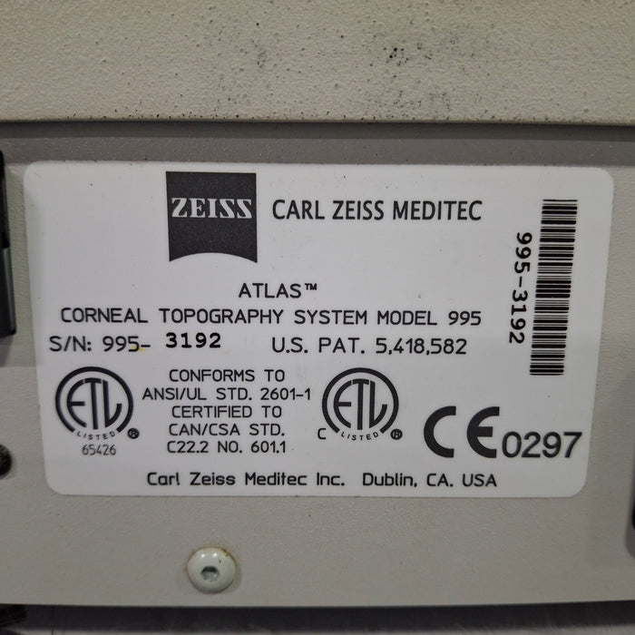 Carl Zeiss 995 Humphrey Atlas Eclipse Corneal Topography System