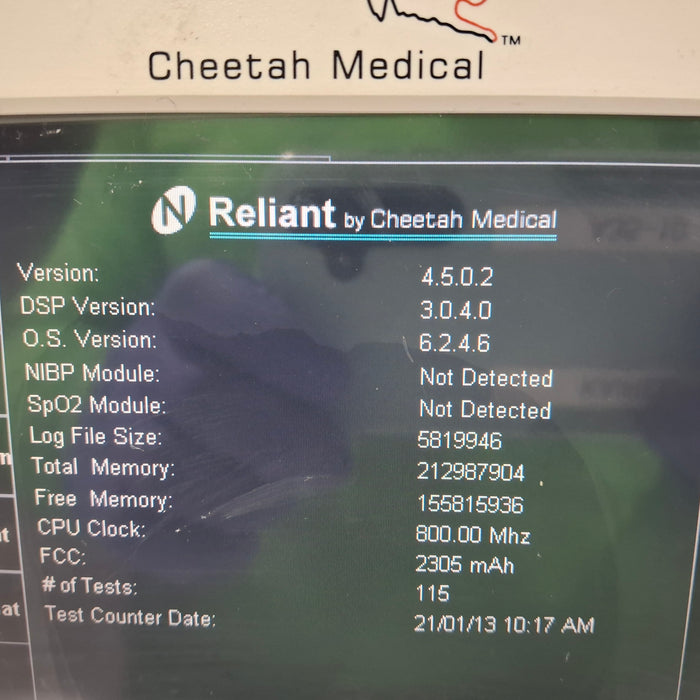 Cheetah Medical, Inc. NICOM Reliant Hemodynamic Patient Monitor