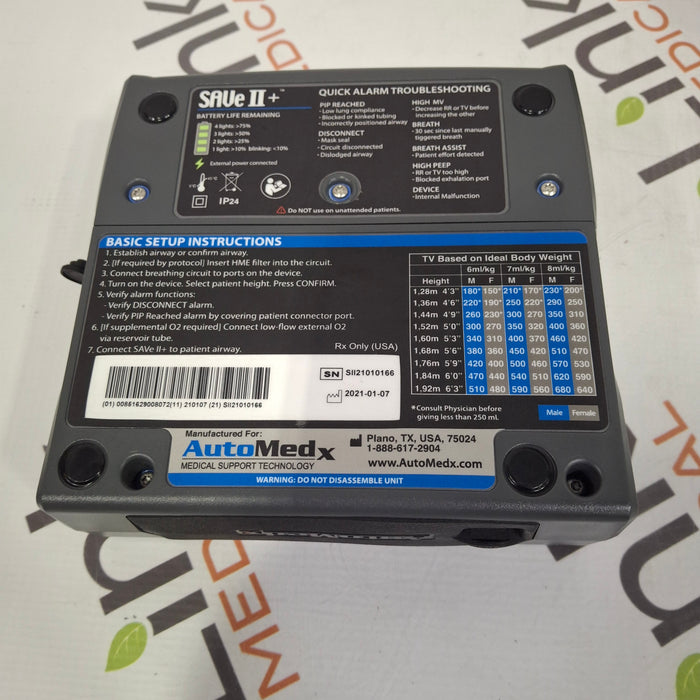 Automedx SAVe II + Automated Ventilator