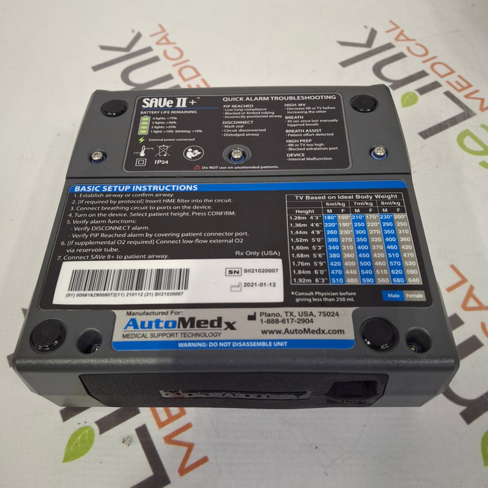 Automedx SAVe II + Automated Ventilator