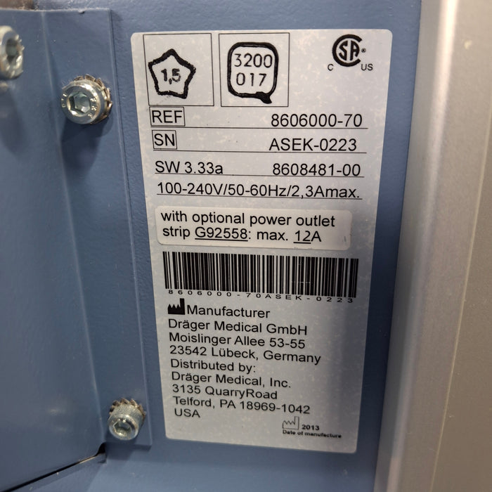 Draeger Medical Fabius Tiro Anesthesia Machine