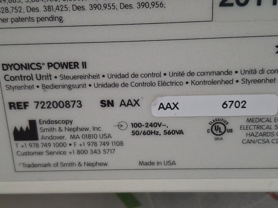 Smith & Nephew Dyonics Power II Shaver Control Unit