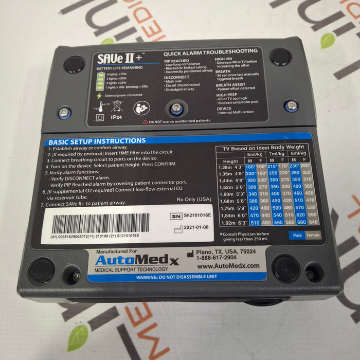 Automedx SAVe II + Automated Ventilator