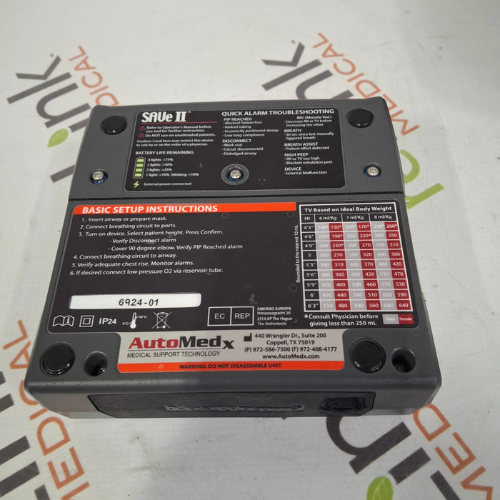 Automedx SAVe II Simplified Automated Ventilator