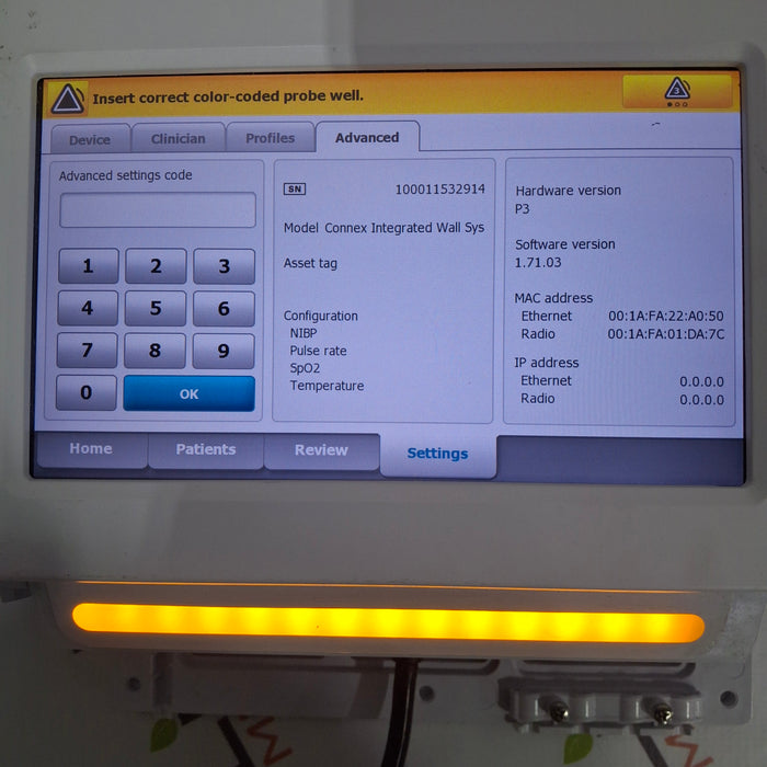 Welch Allyn Connex Integrated Wall System - NIBP, SpO2, Temp, WIFI