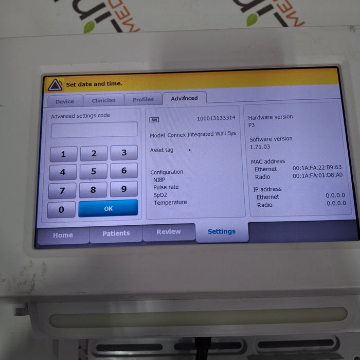 Welch Allyn Connex Integrated Wall System - NIBP, SpO2, Temp, WIFI