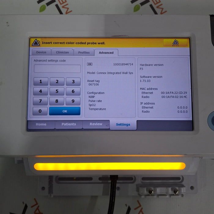 Welch Allyn Connex Integrated Wall System - NIBP, SpO2, Temp, WIFI