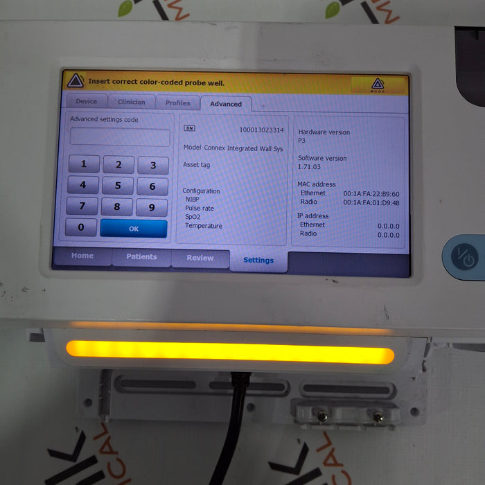 Welch Allyn Connex Integrated Wall System - NIBP, SpO2, Temp, WIFI