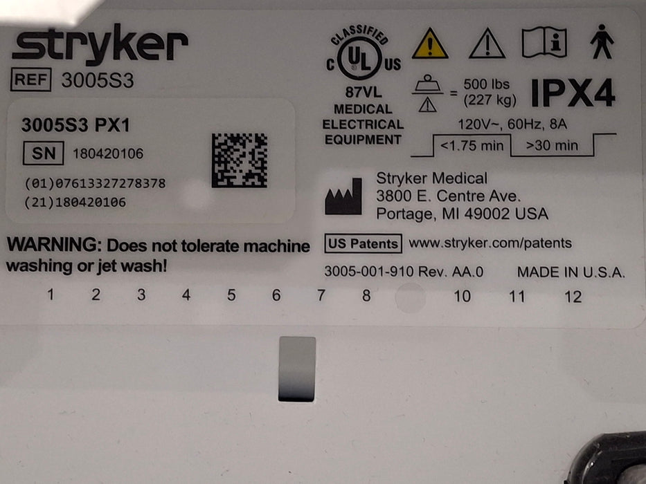 Stryker Secure III 3005 Hospital Bed