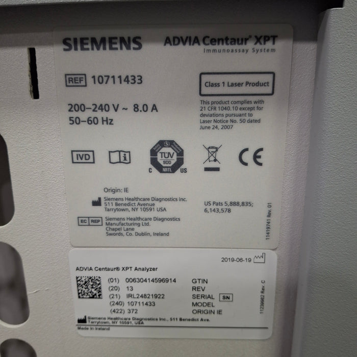 Siemens Advia Centaur XPT Immunoassay System