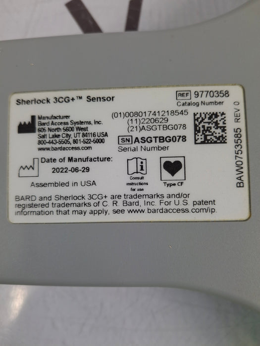 Bard Medical Sherlock 3CG+ TCS Sensor