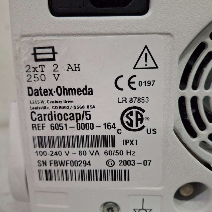 Datex-Ohmeda Cardiocap 5 Anesthesia Monitor