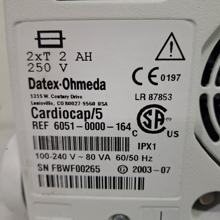 Datex-Ohmeda Cardiocap 5 Anesthesia Monitor