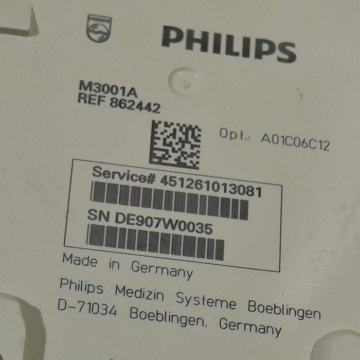 Philips M3001A-A01C06C12 Fast SpO2, NIBP, 12 lead ECG, Temp, IBP MMS Module
