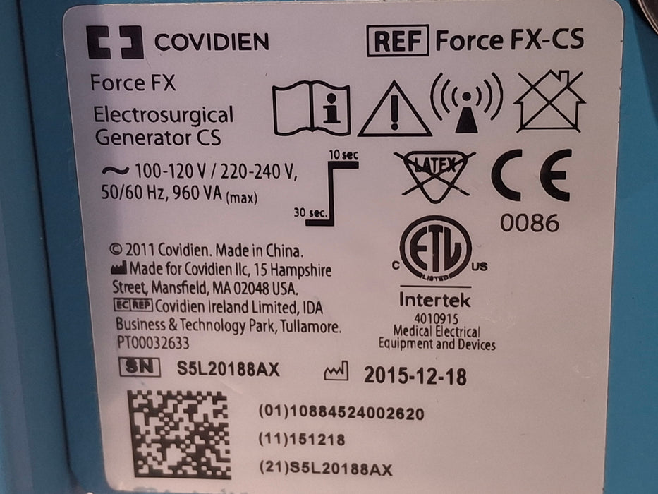 Covidien Force FX-CS Electrosurgical Unit