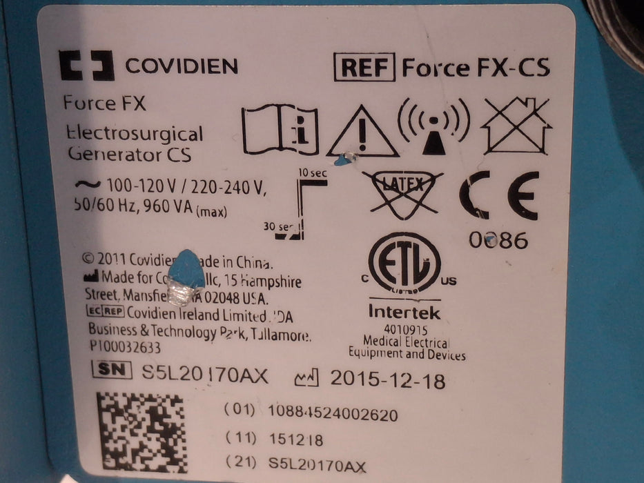 Covidien Force FX-CS Electrosurgical Unit