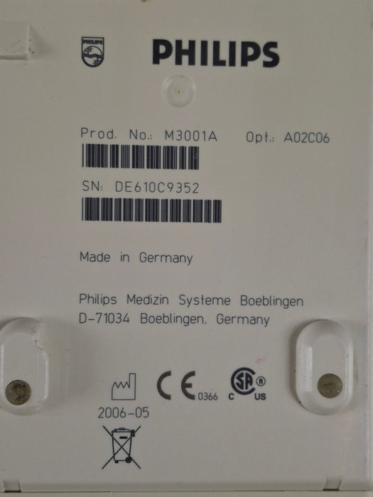 Philips M3001A-A02C06 OxiMax SpO2, NIBP, ECG, Temp, IBP MMS Module