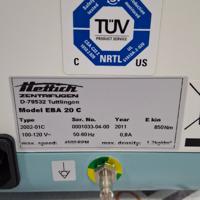 Hettich Instruments Zentrifugen EBA 20C Centrifuge