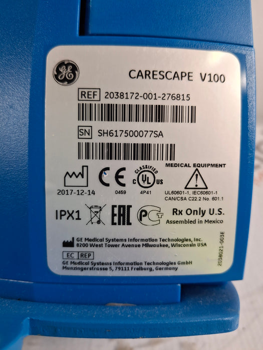 GE Healthcare Dinamap V100 - NIBP, SpO2, Temp Vital Signs Monitor