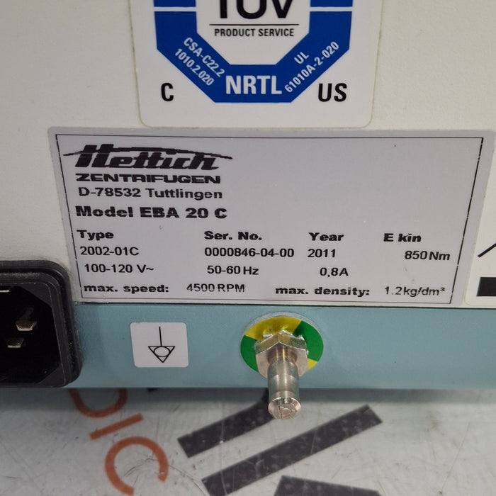 Hettich Instruments Zentrifugen EBA 20C Centrifuge