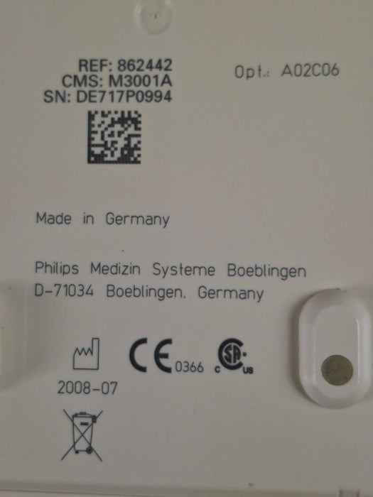 Philips M3001A-A02C06 OxiMax SpO2, NIBP, ECG, Temp, IBP MMS Module