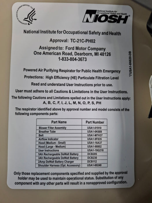 3M FORD Powered Air Purifying Respirator