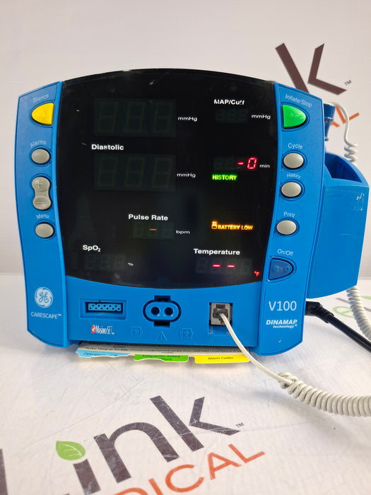 GE Healthcare Dinamap V100 - NIBP, SpO2, Temp Vital Signs Monitor