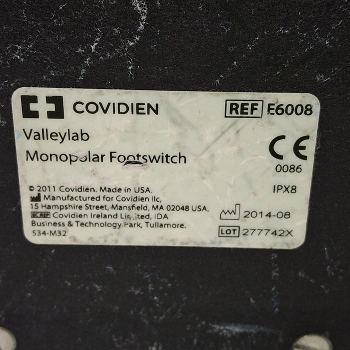 Valleylab E6008 Monopolar Electrosurgical Footswitch