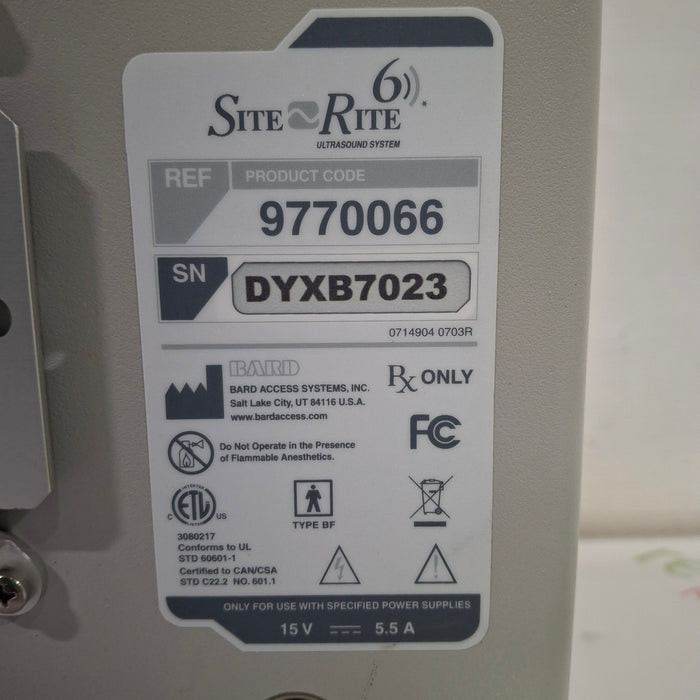 Bard Medical Site Rite 6 Ultrasound