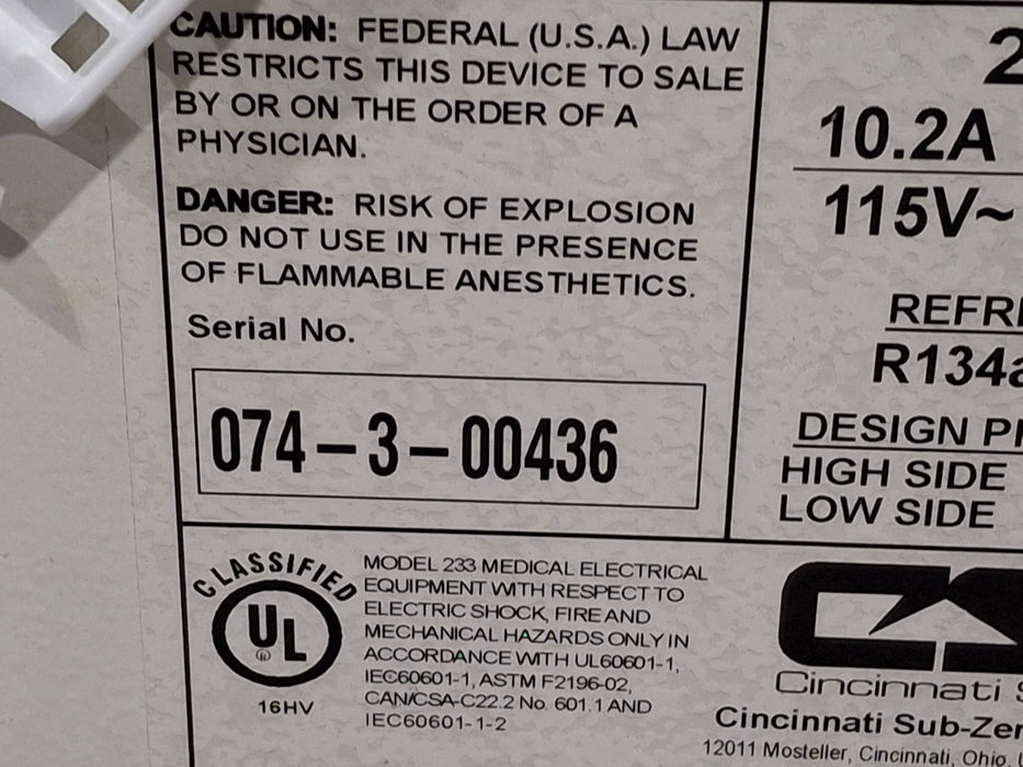 Cincinnati Sub-Zero CSZ Blanketrol III Hypothermia Unit