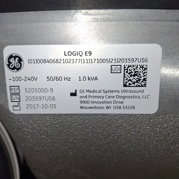 GE Healthcare Logiq E9 XdClear Ultrasound