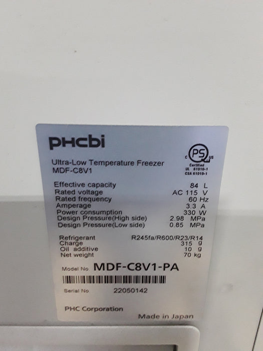 Sanyo MDF-C8V1 -80 Ultra-Low Temperature Freezer