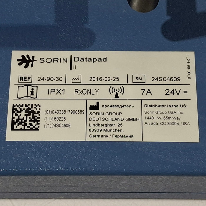 Sorin Group USA, Inc. Datapad II Data Pad