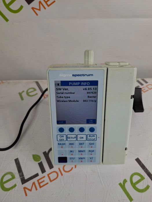 Baxter Sigma Spectrum 6.05.13 with B/G Battery Infusion Pump