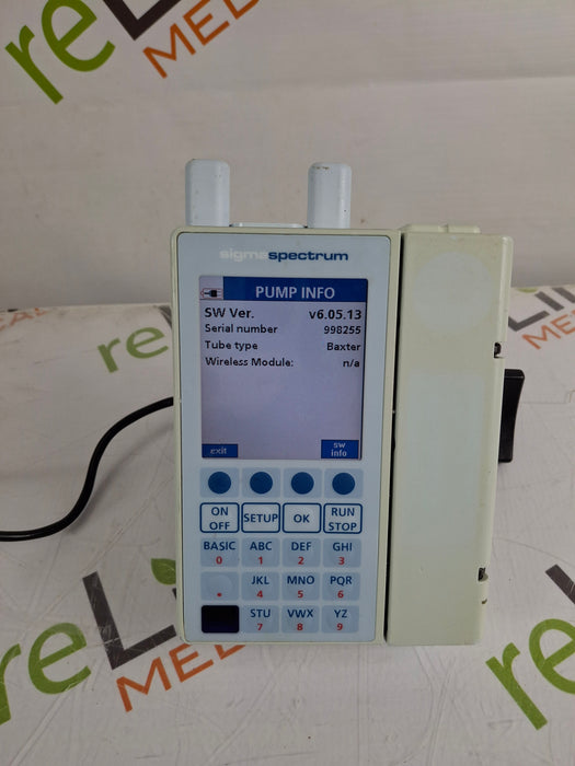 Baxter Sigma Spectrum 6.05.13 with A/B/G/N Battery Infusion Pump