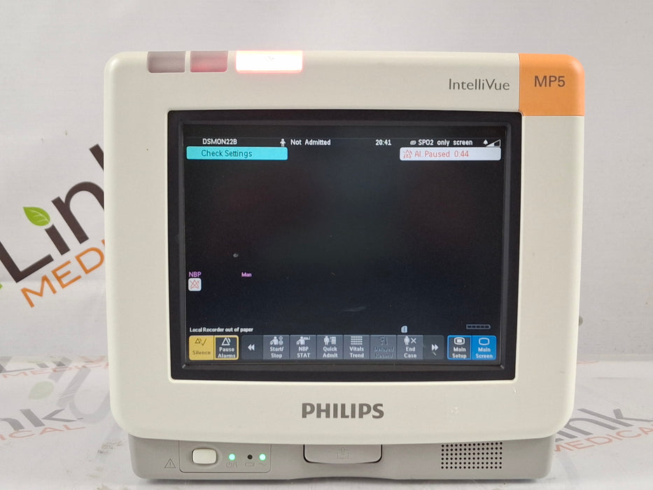 Philips Intellivue MP5 - ECG, OxiMax SpO2, NIBP Patient Monitor