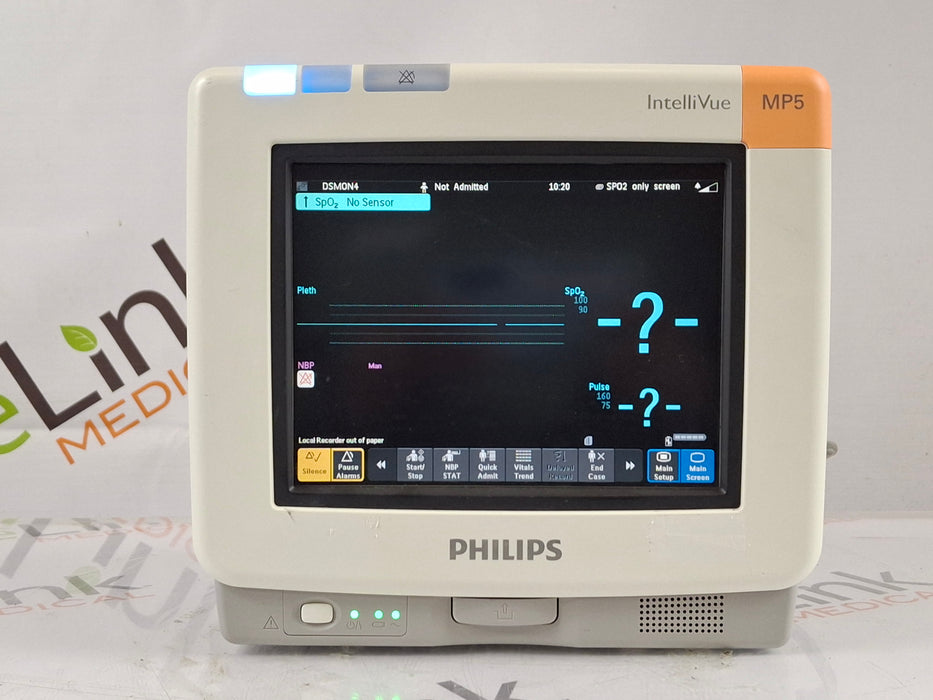 Philips Intellivue MP5 - ECG, OxiMax SpO2, NIBP Patient Monitor
