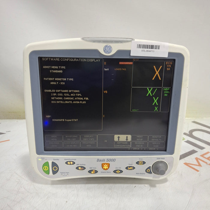 GE Healthcare Dash 5000 - GE/Nellcor SpO2 Patient Monitor